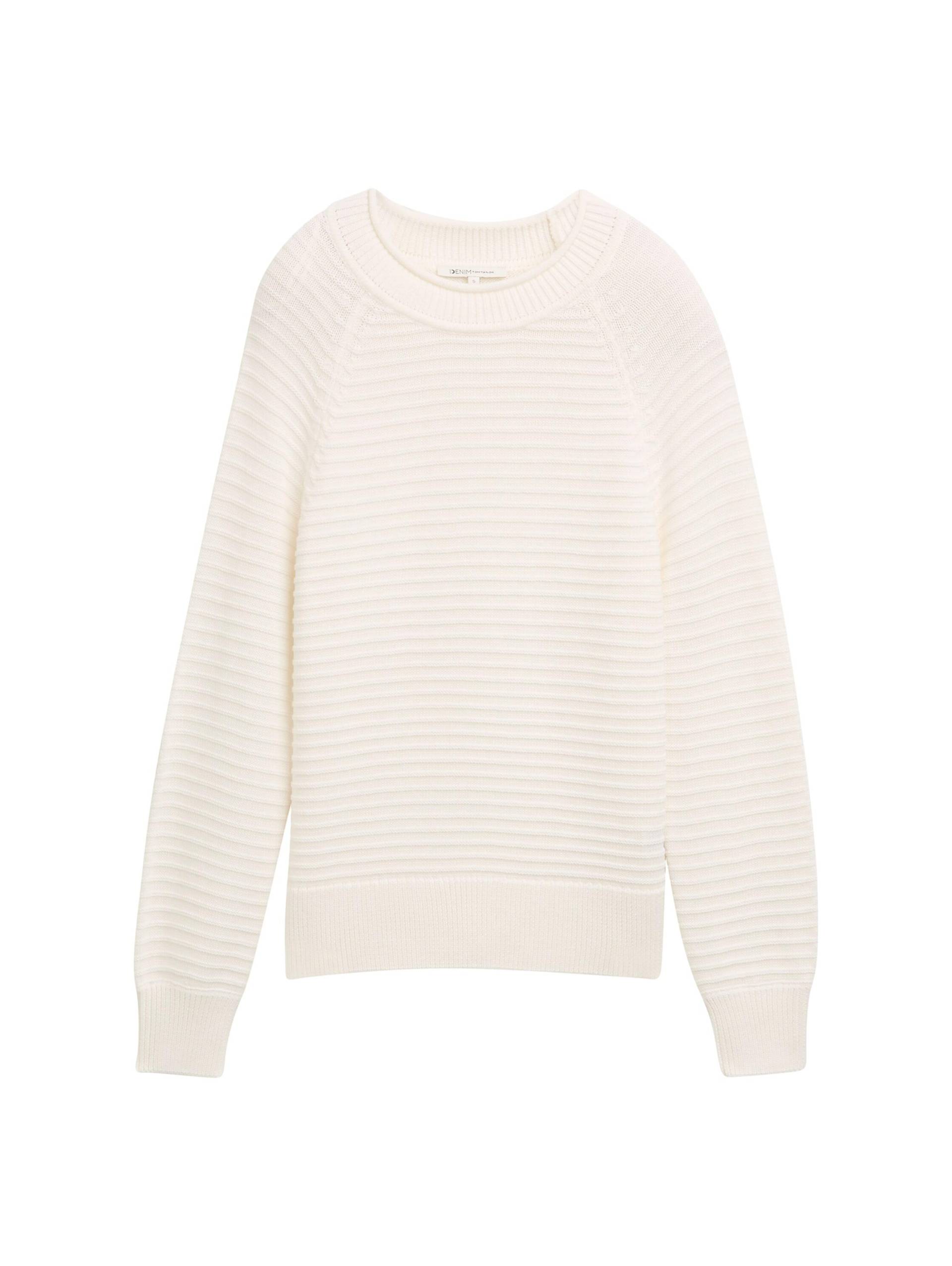 Denim Tom Tailor - Strickpullover mit Struktur off white - Gr. - XL von Denim Tom Tailor