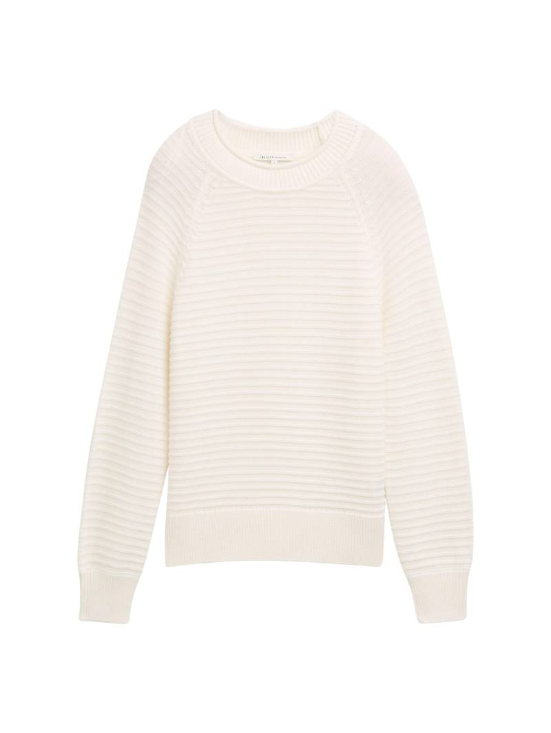 Denim Tom Tailor - Strickpullover mit Struktur off white - Gr. - XL von Denim Tom Tailor