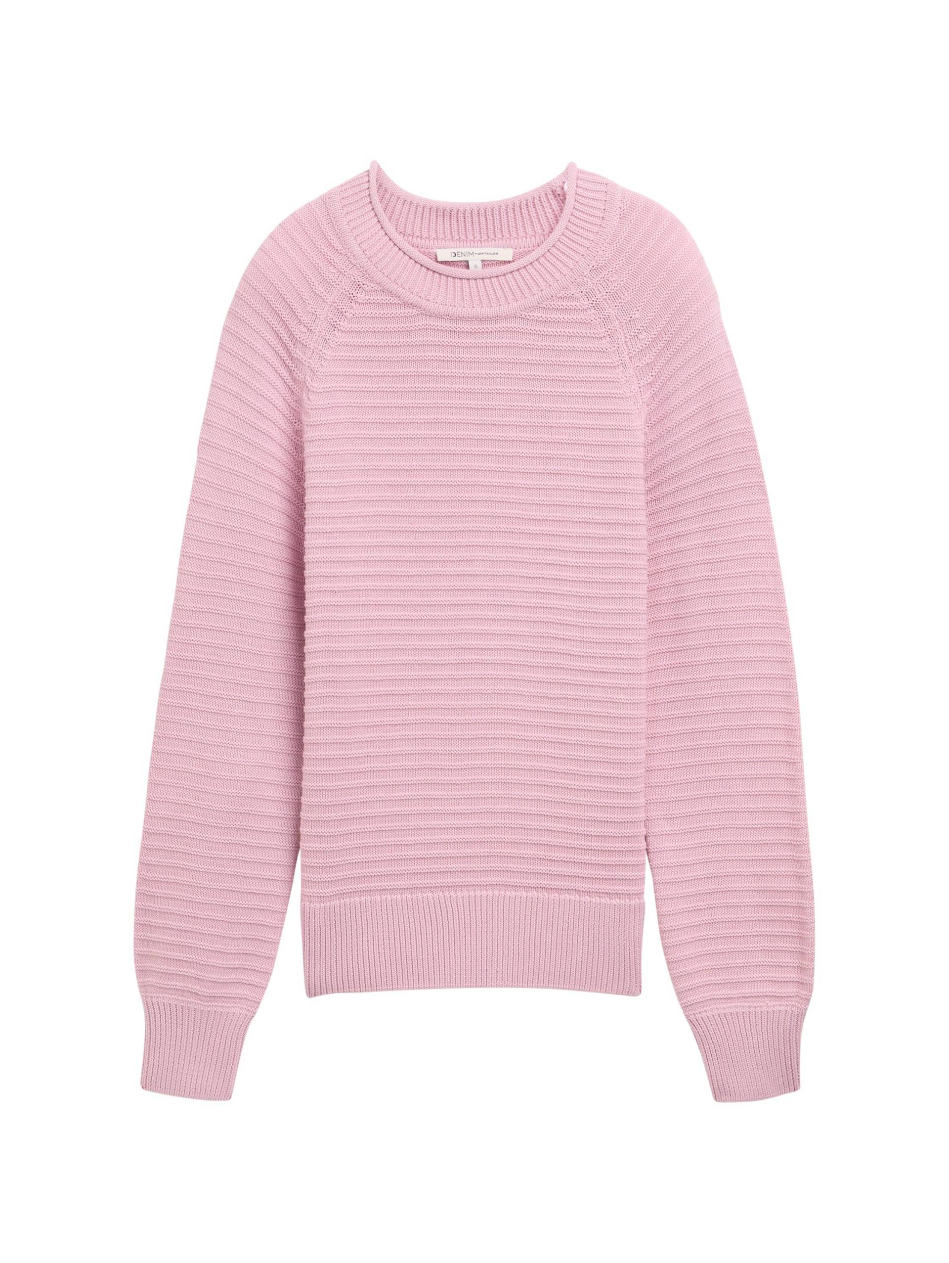 Denim Tom Tailor - Strickpullover mit Struktur soft dusty rose - Gr. - L von Denim Tom Tailor
