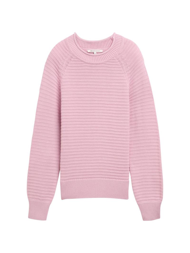 Denim Tom Tailor - Strickpullover mit Struktur soft dusty rose - Gr. - XL von Denim Tom Tailor