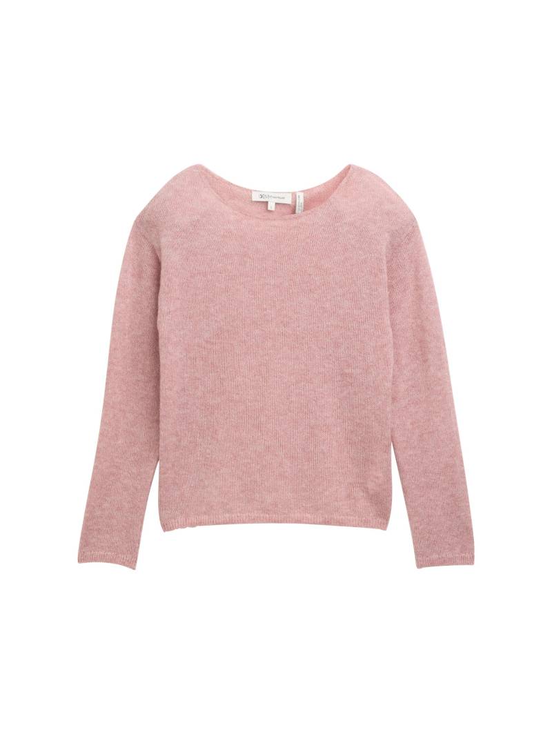 Denim Tom Tailor - Strickpullover mit U-Boot-Ausschnitt antique rose melange - Gr. - S von Denim Tom Tailor
