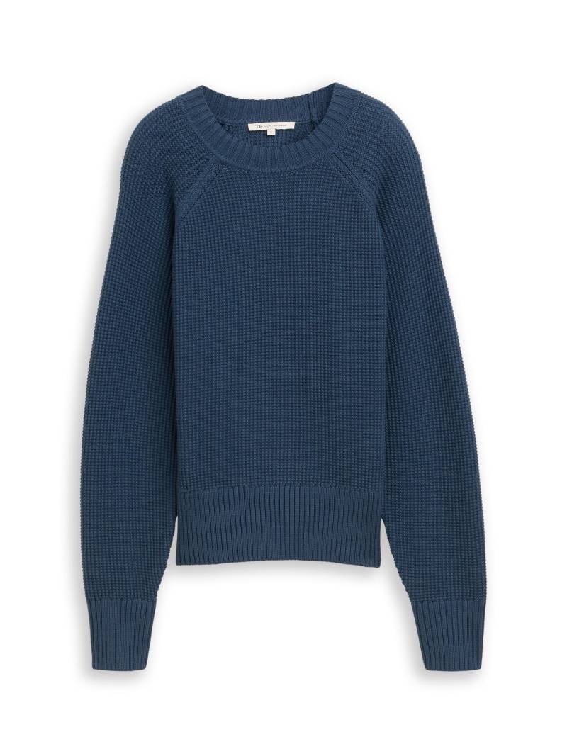 Denim Tom Tailor - Strickpullover mit kleinem Stehkragen dark duck blue - Gr. - XS von Denim Tom Tailor