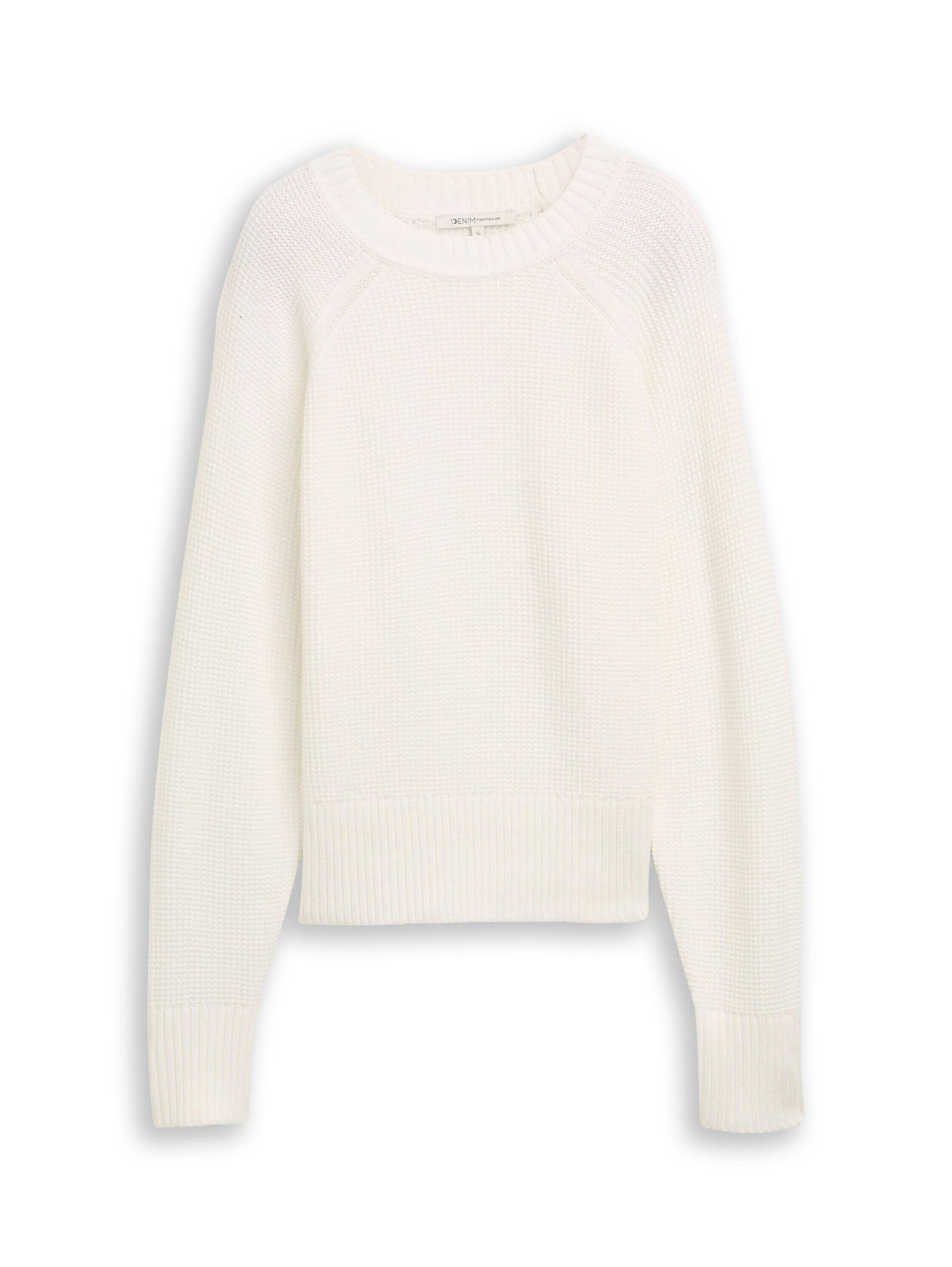 Denim Tom Tailor - Strickpullover mit kleinem Stehkragen off white - Gr. - XXL von Denim Tom Tailor