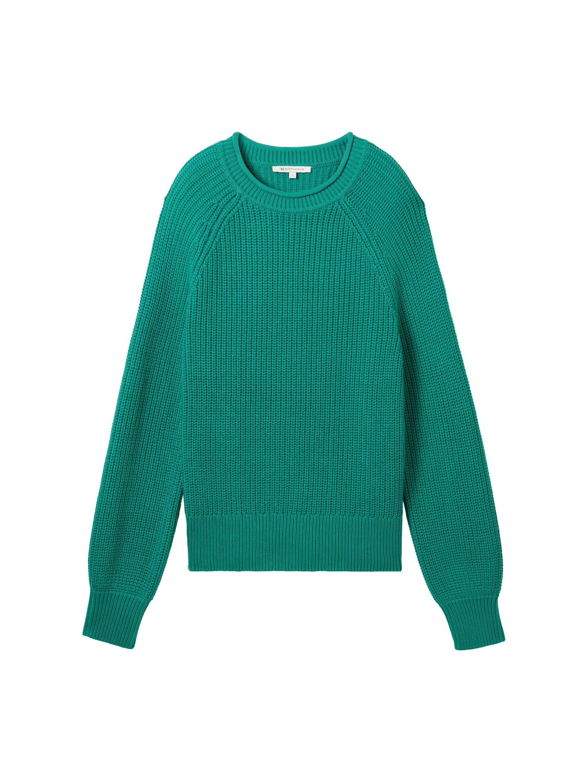 Denim Tom Tailor - Strickpullover mit leichten Ballonärmeln jade green - Gr. - XXL von Denim Tom Tailor
