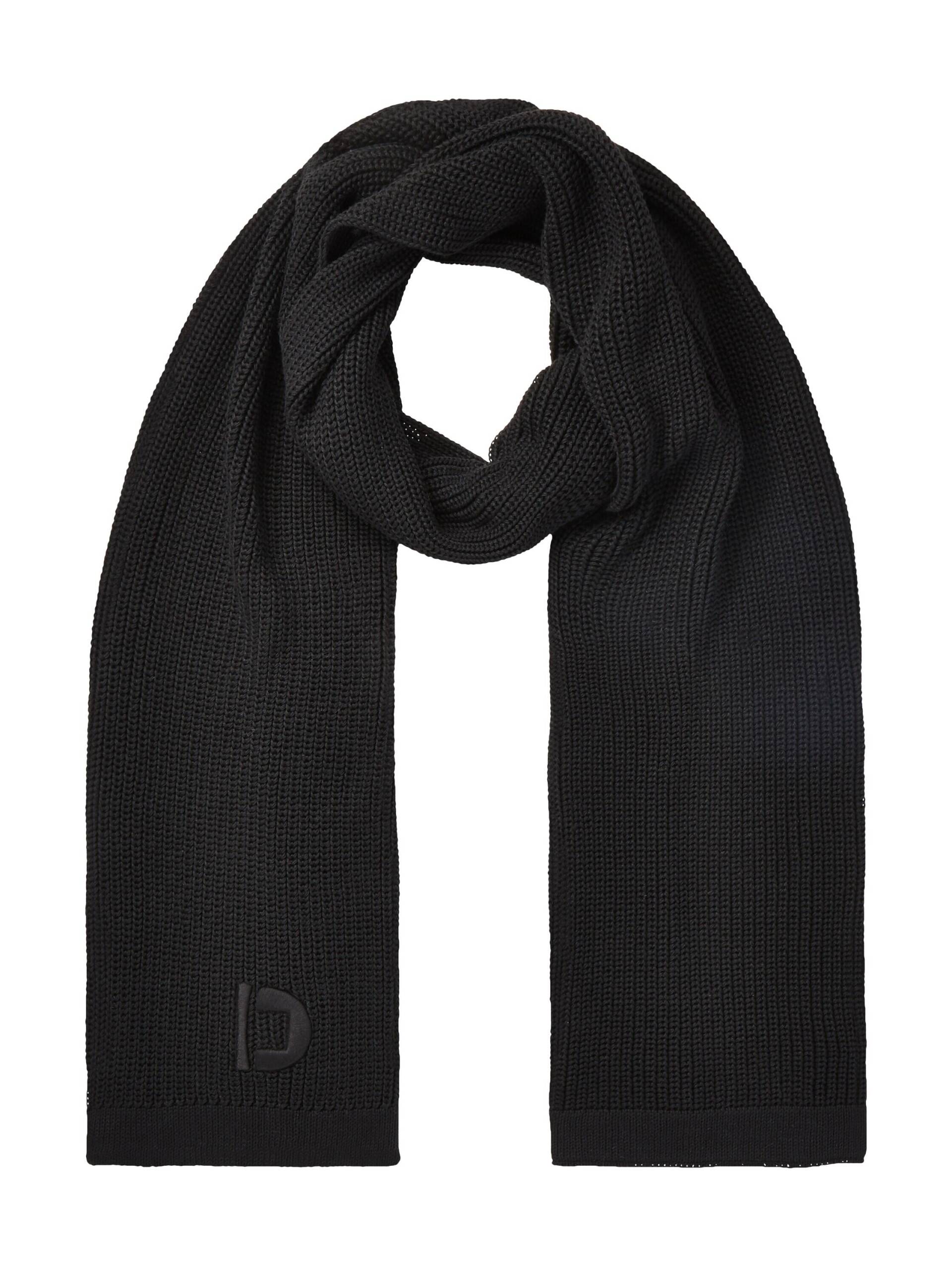 Denim Tom Tailor - Strickschal mit Logo Stickerei black - Gr. - OS von Denim Tom Tailor