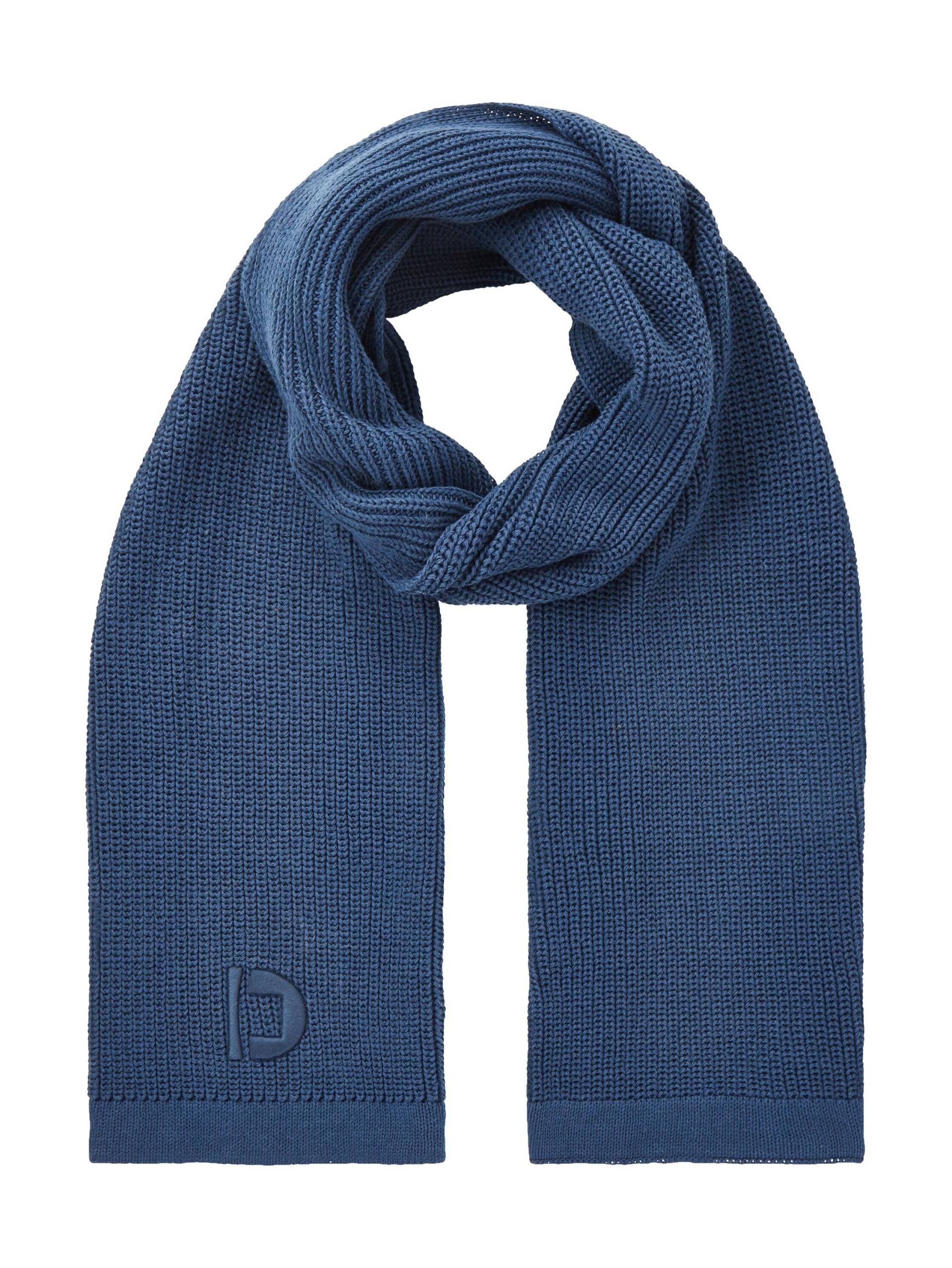 Denim Tom Tailor - Strickschal mit Logo Stickerei dark duck blue - Gr. - OS von Denim Tom Tailor