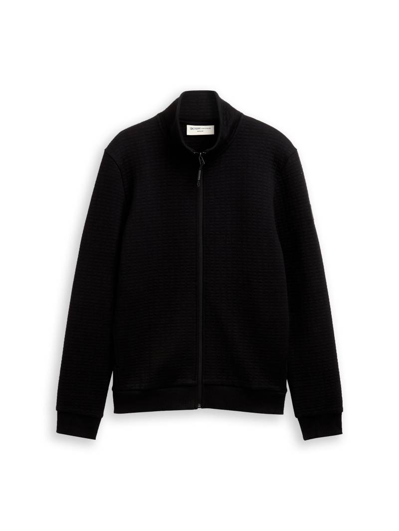Denim Tom Tailor - Sweatjacke mit Stehkragen black - Gr. - L von Denim Tom Tailor