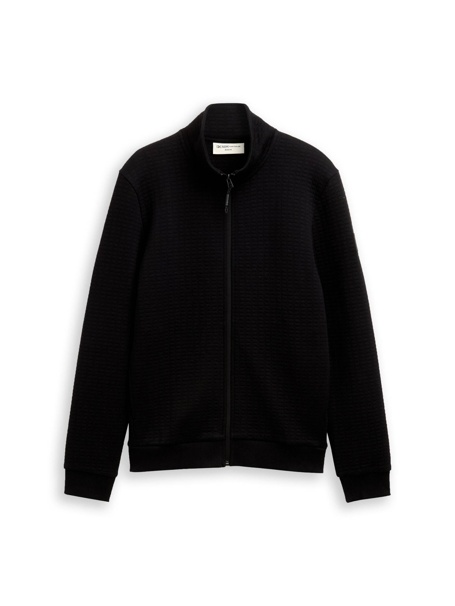 Denim Tom Tailor - Sweatjacke mit Stehkragen black - Gr. - XXL von Denim Tom Tailor