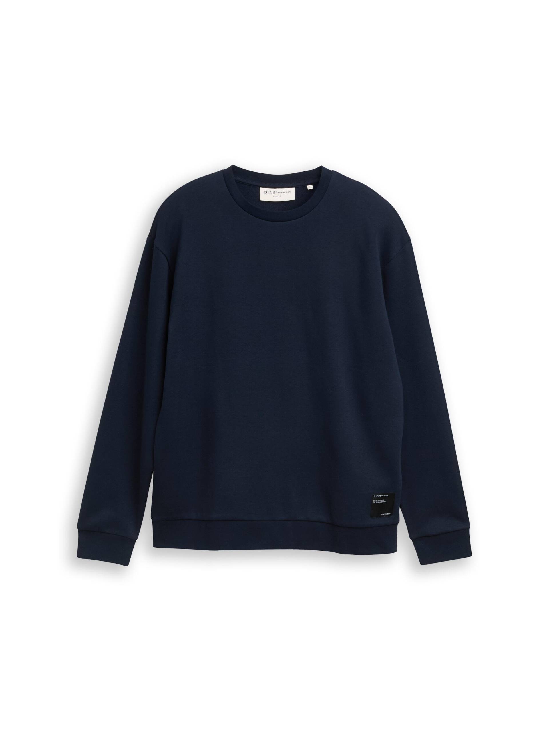 Denim Tom Tailor - Sweatshirt mit Logo-Badge sky captain blue - Gr. - XL von Denim Tom Tailor