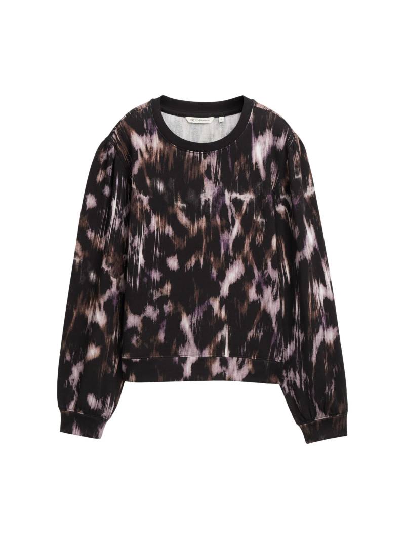 Denim Tom Tailor - Sweatshirt mit Muster black brown abstract print - Gr. - XL von Denim Tom Tailor