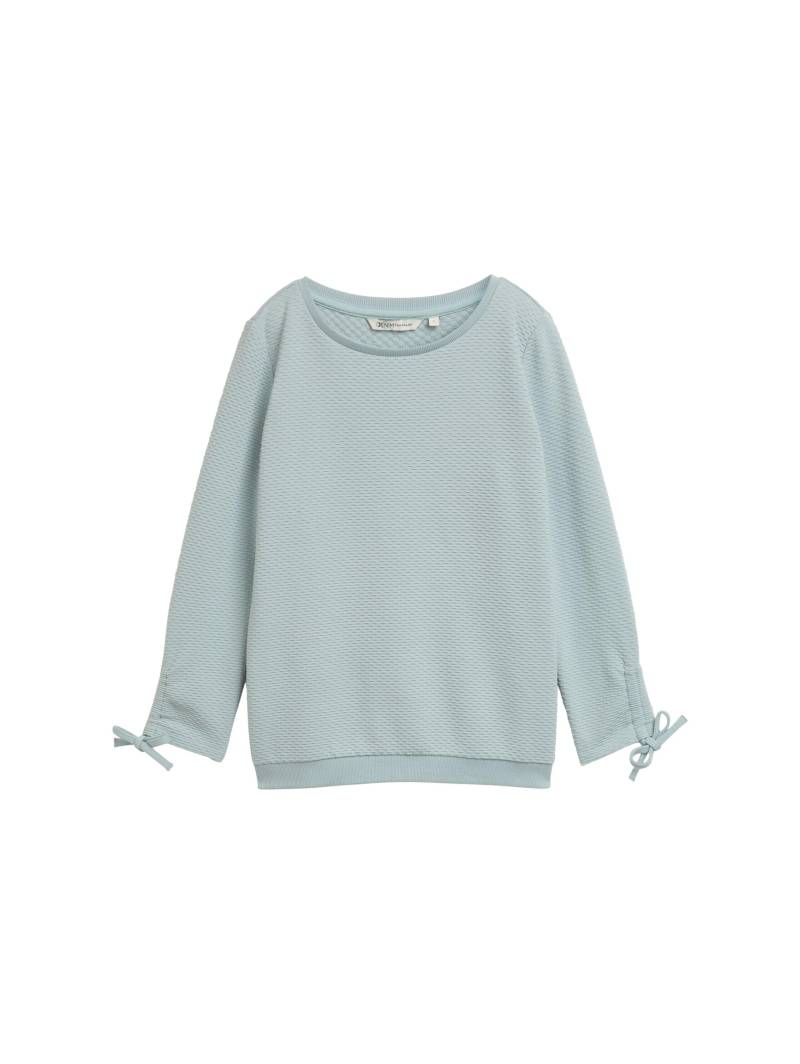 Denim Tom Tailor - Sweatshirt mit Raffärmeln silver cloud blue - Gr. - M von Denim Tom Tailor