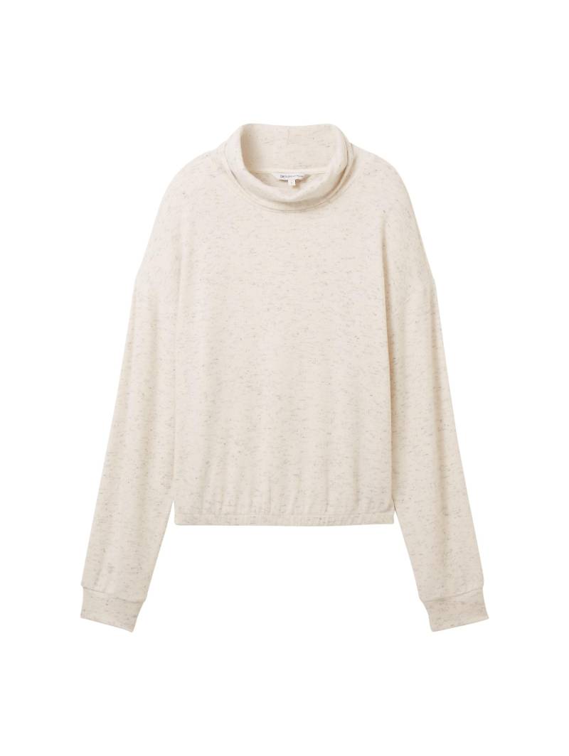 Denim Tom Tailor - Sweatshirt mit Rollkragen creme beige melange - Gr. - L von Denim Tom Tailor
