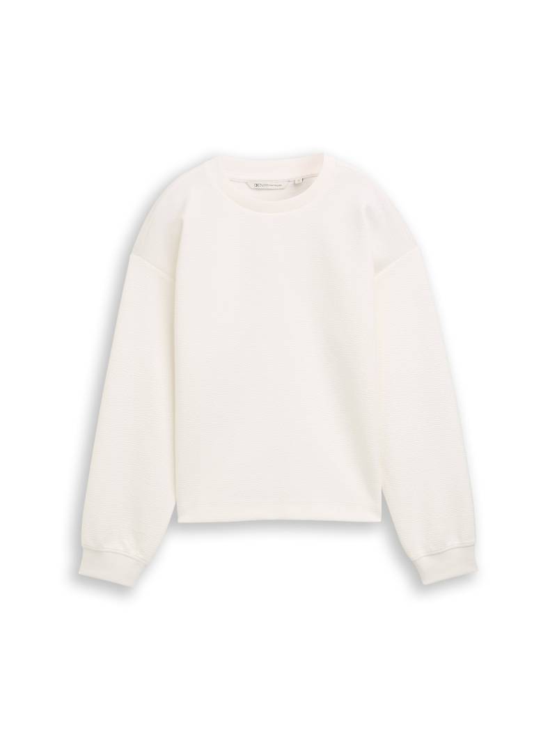 Denim Tom Tailor - Sweatshirt mit Rundhalsausschnitt off white - Gr. - L von Denim Tom Tailor
