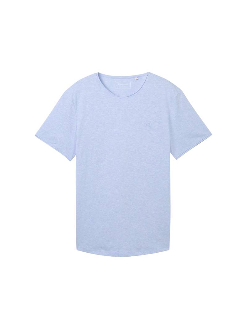Denim Tom Tailor - T-Shirt in Melange Optik brunnera blue - Gr. - XXL von Denim Tom Tailor