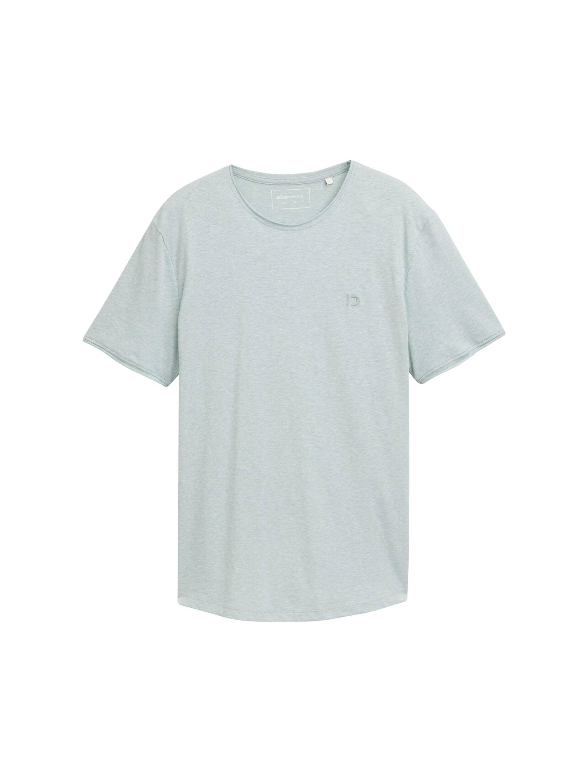Denim Tom Tailor - T-Shirt in Melange Optik light ice blue - Gr. - XXL von Denim Tom Tailor