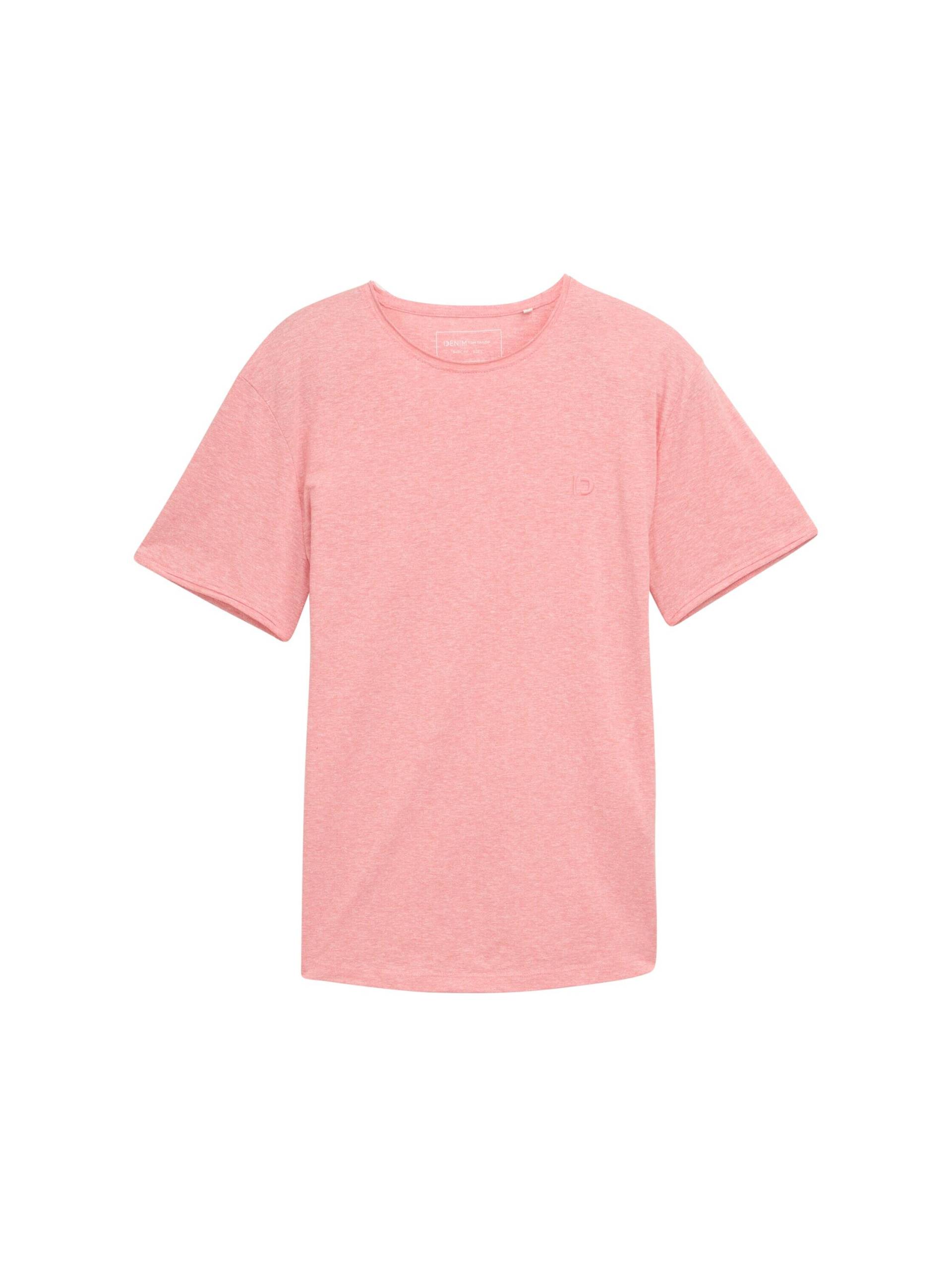 Denim Tom Tailor - T-Shirt in Melange Optik peach pink - Gr. - M von Denim Tom Tailor