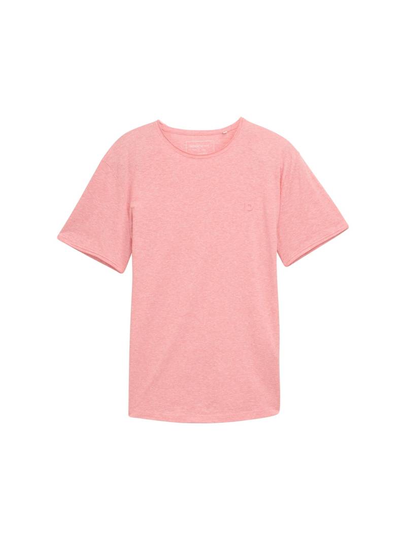 Denim Tom Tailor - T-Shirt in Melange Optik peach pink - Gr. - M von Denim Tom Tailor