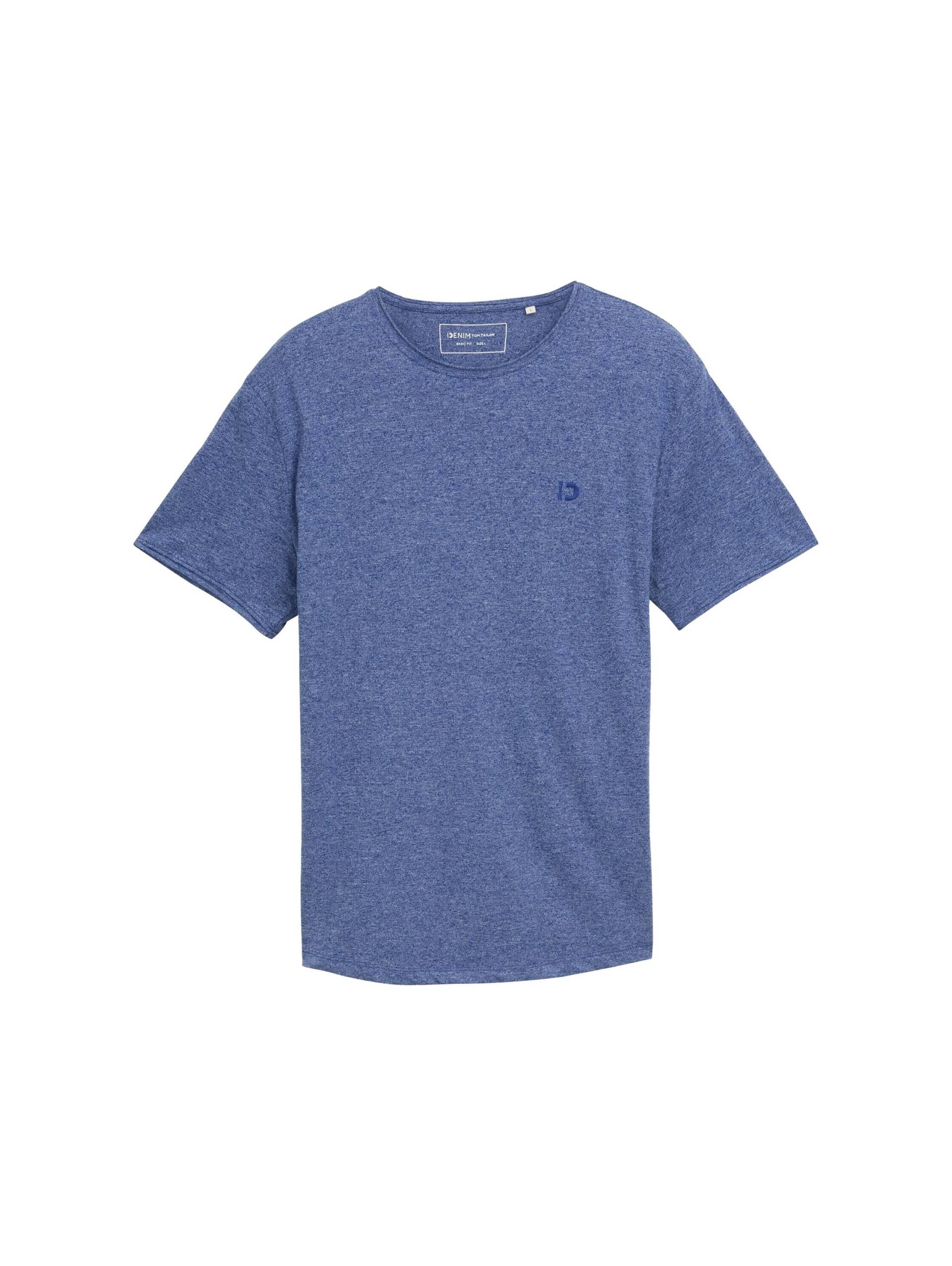 Denim Tom Tailor - T-Shirt in Melange Optik sodalite blue - Gr. - L von Denim Tom Tailor