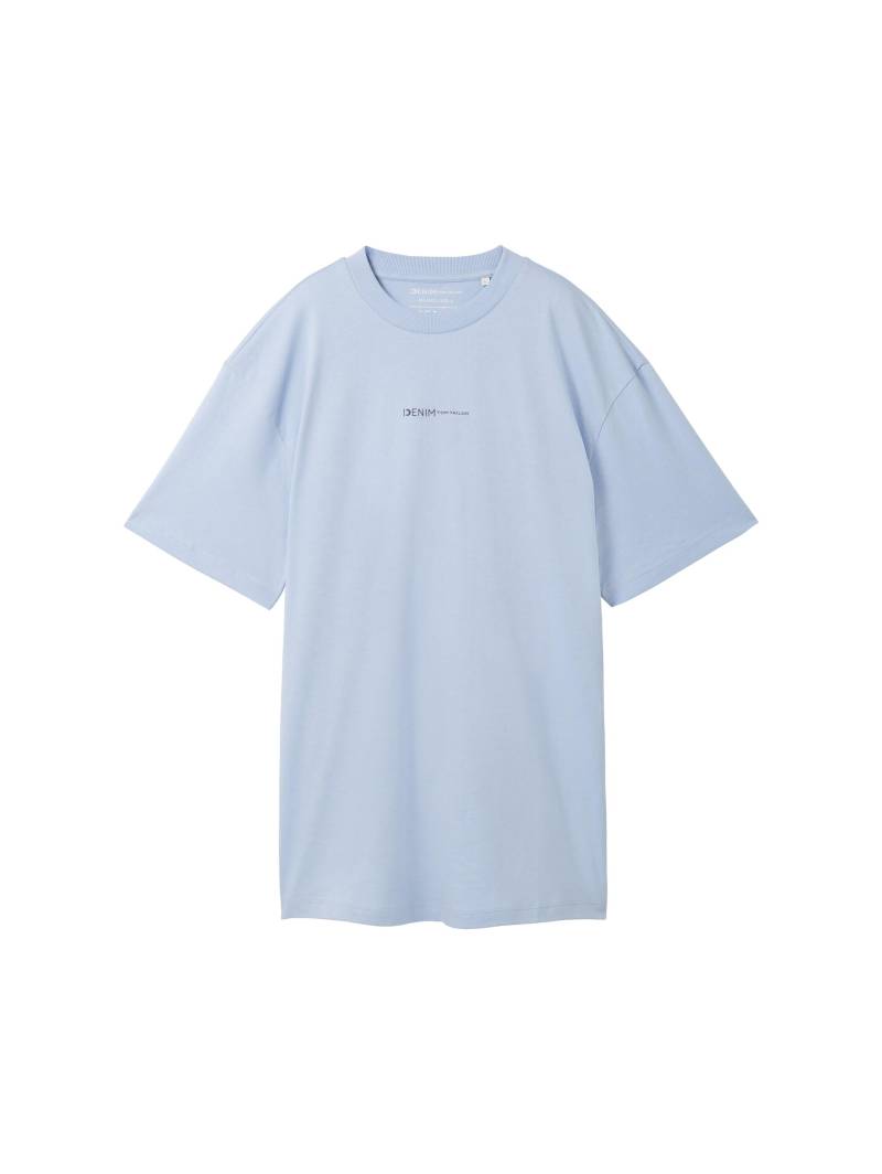 Denim Tom Tailor - T-Shirt mit Bio-Baumwolle brunnera blue - Gr. - M von Denim Tom Tailor