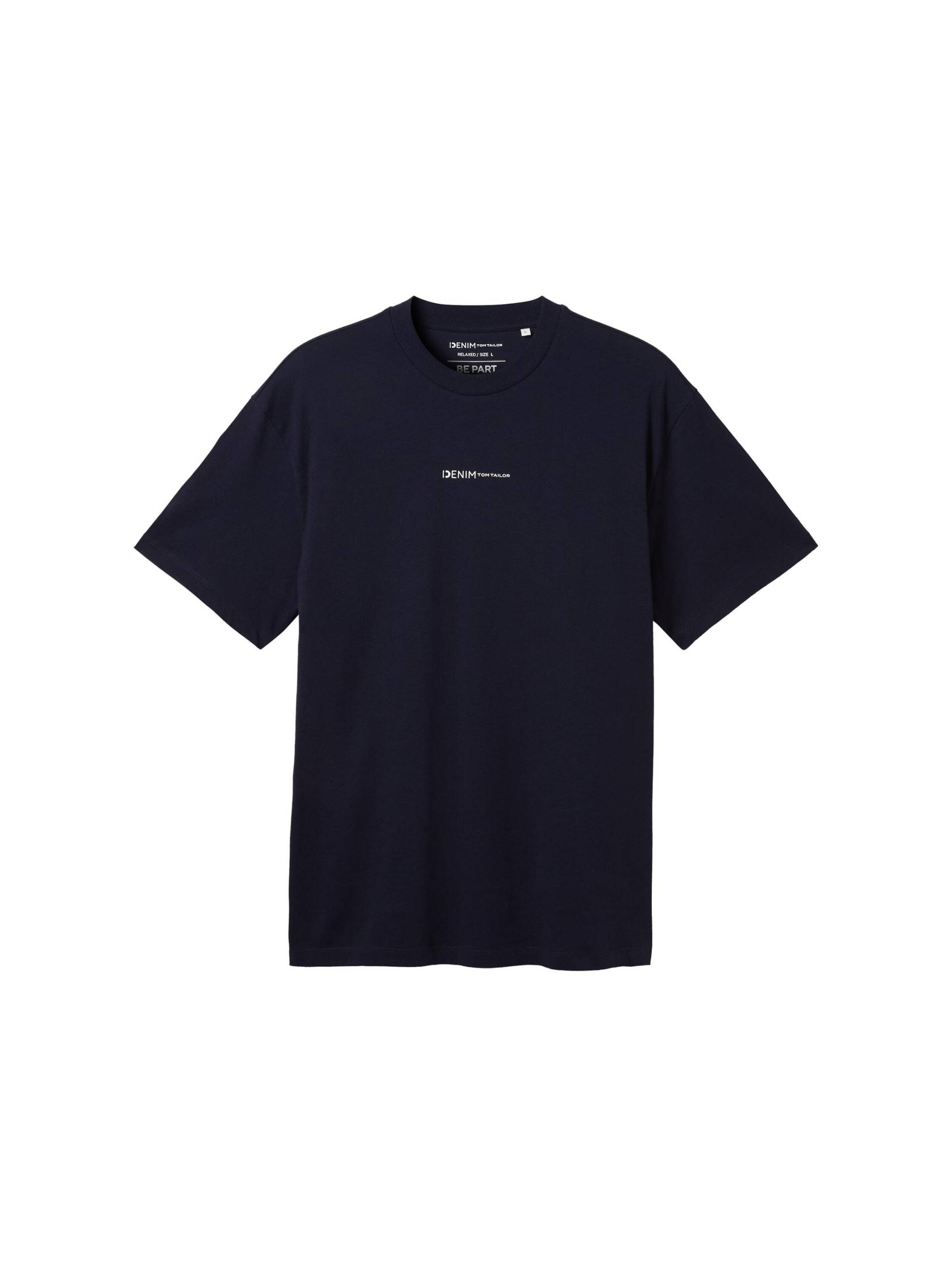 Denim Tom Tailor - T-Shirt mit Bio-Baumwolle navy - Gr. - M von Denim Tom Tailor