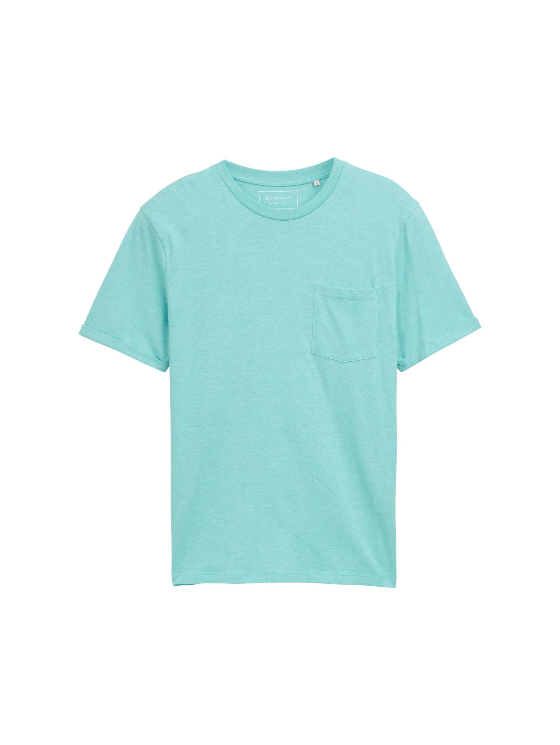 Denim Tom Tailor - T-Shirt mit Brusttasche waterfall green - Gr. - XL von Denim Tom Tailor