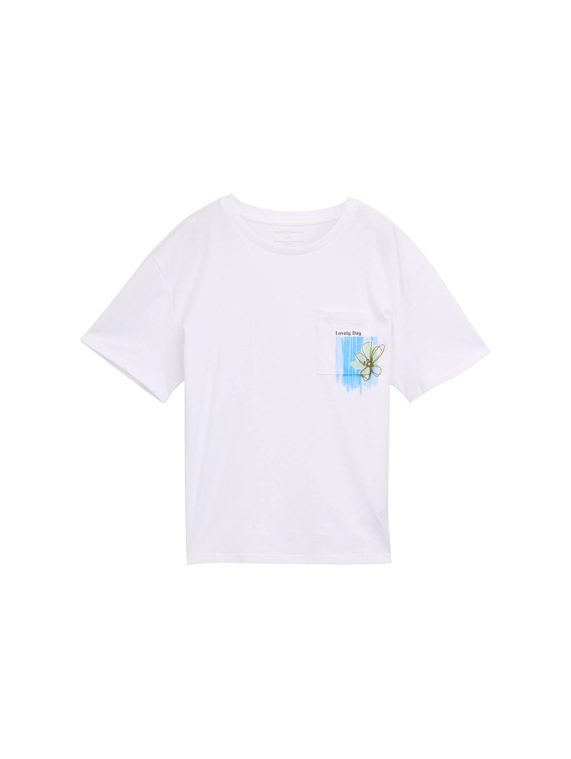 Denim Tom Tailor - T-Shirt mit Brusttasche white - Gr. - M von Denim Tom Tailor