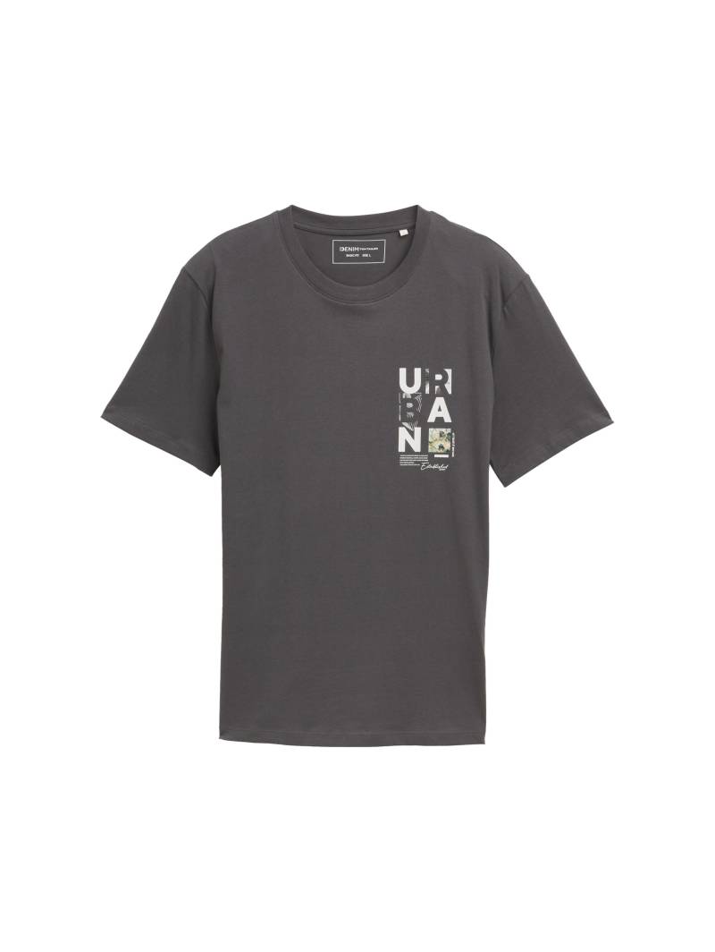 Denim Tom Tailor - T-Shirt mit Foto-Print ash grey - Gr. - XL von Denim Tom Tailor
