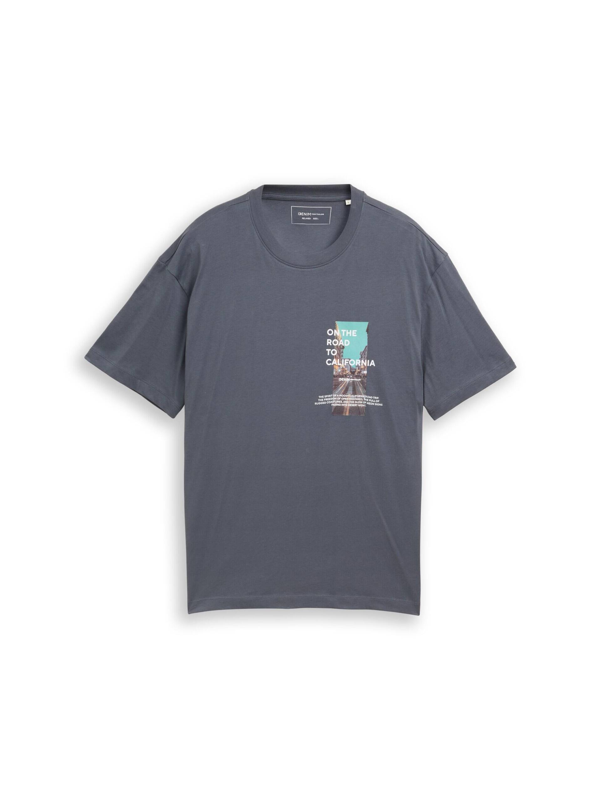 Denim Tom Tailor - T-Shirt mit Fotoprint urban medium grey - Gr. - XXL von Denim Tom Tailor