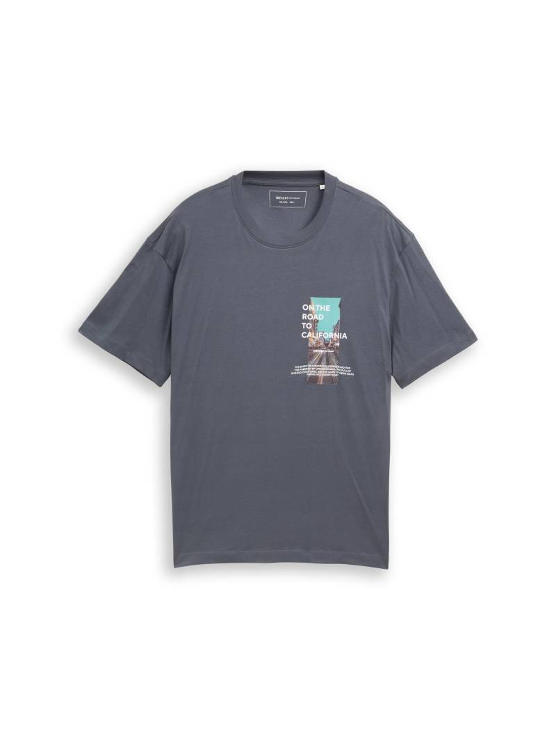 Denim Tom Tailor - T-Shirt mit Fotoprint urban medium grey - Gr. - XXL von Denim Tom Tailor