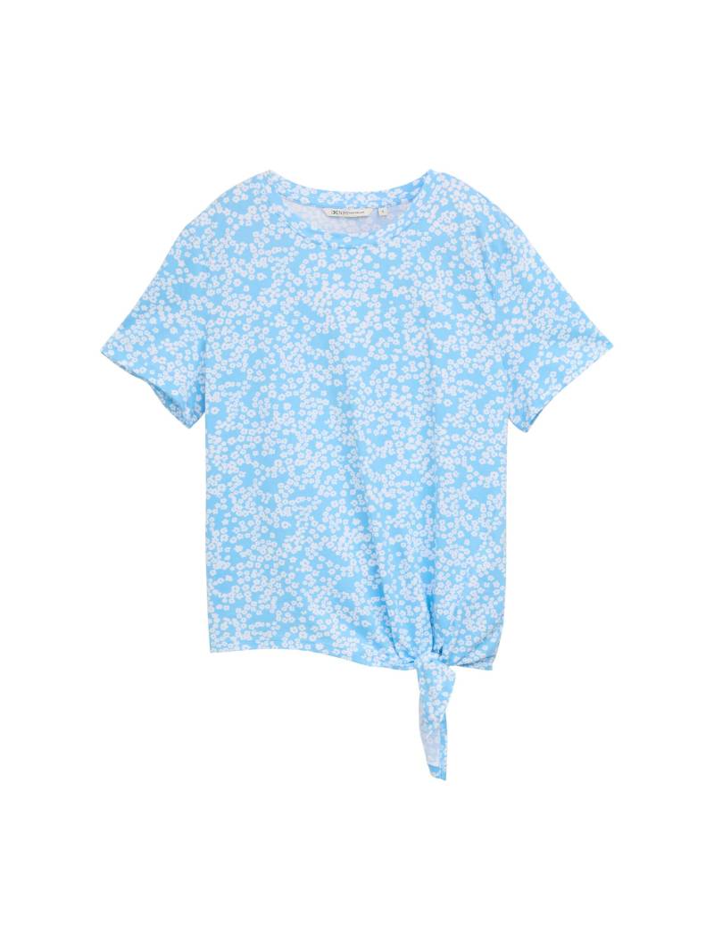 Denim Tom Tailor - T-Shirt mit Knoten-Detail small flower print - Gr. - S von Denim Tom Tailor