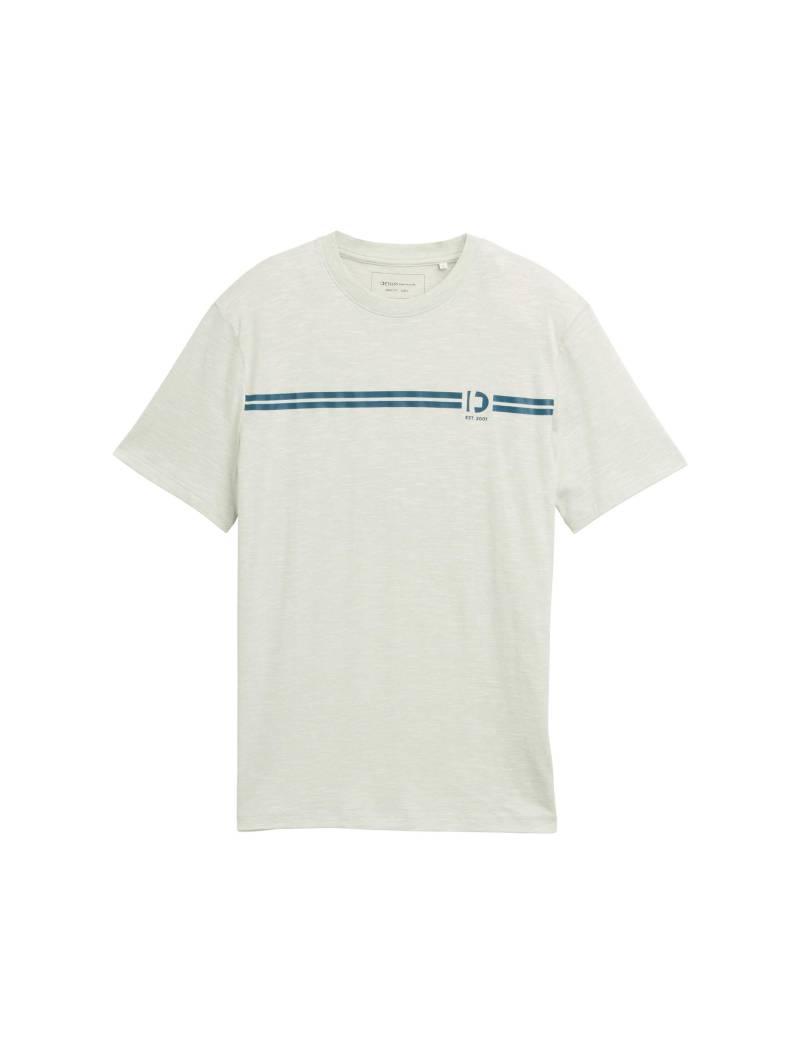 Denim Tom Tailor - T-Shirt mit Logo-Print fresh mint green - Gr. - M von Denim Tom Tailor