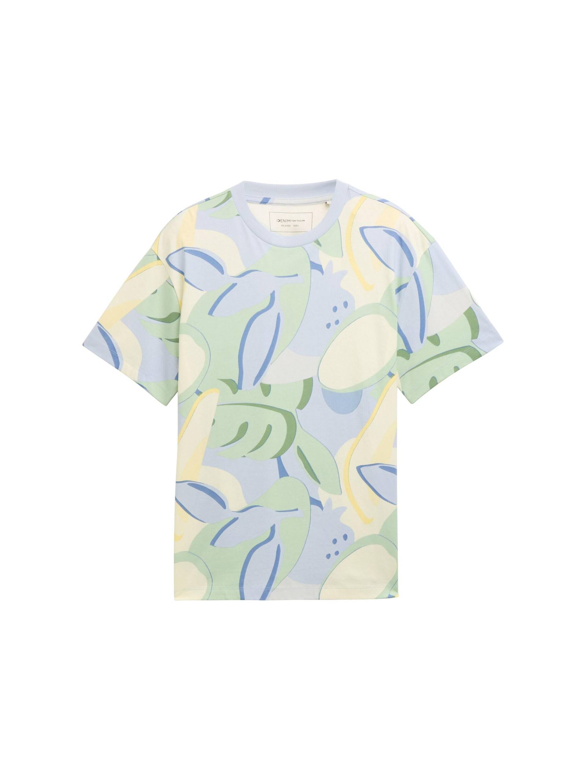 Denim Tom Tailor - T-Shirt mit Muster colorful big tropical print - Gr. - XL von Denim Tom Tailor