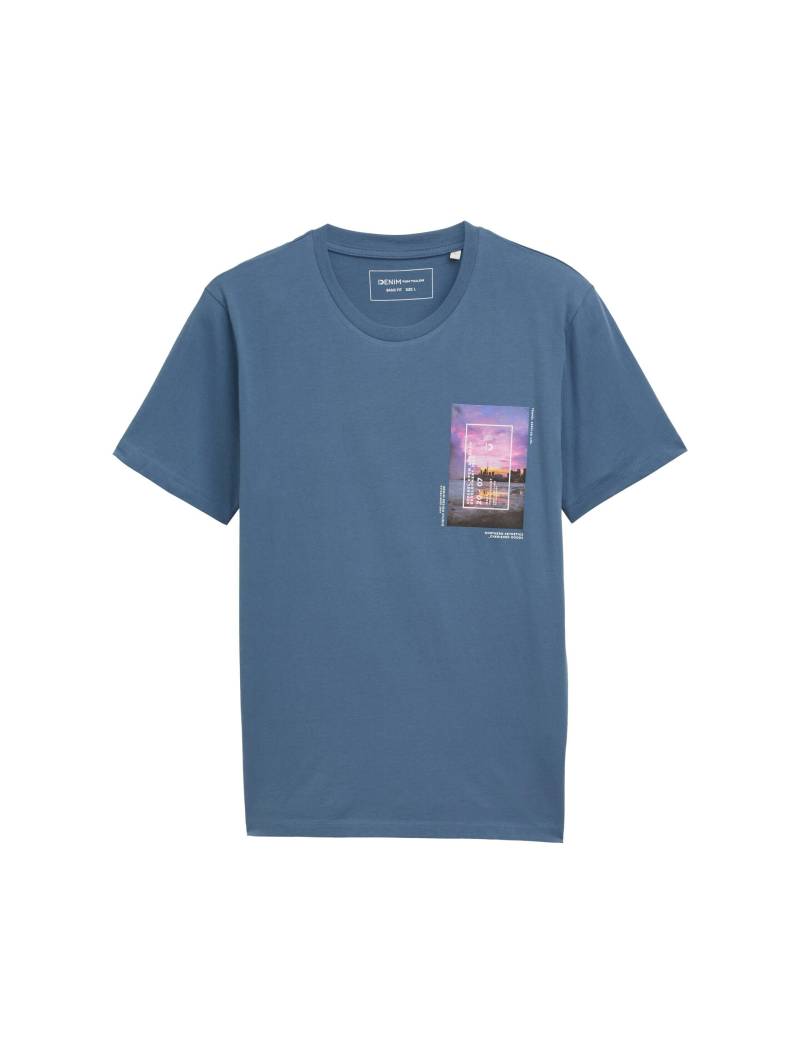 Denim Tom Tailor - T-Shirt mit Print mystical blue - Gr. - M von Denim Tom Tailor