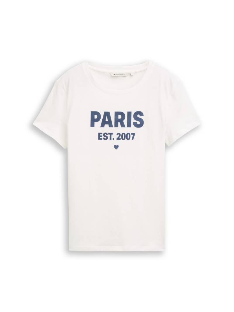 Denim Tom Tailor - T-Shirt mit Print off white - Gr. - M von Denim Tom Tailor