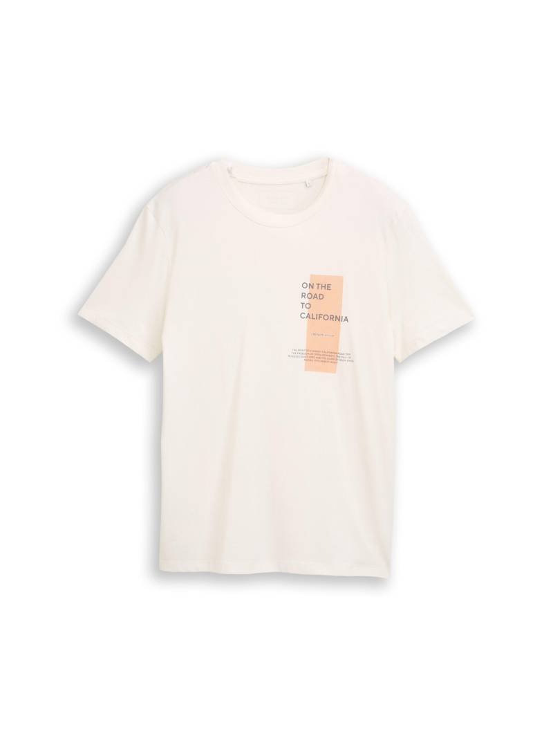 Denim Tom Tailor - T-Shirt mit Print wool white - Gr. - XXL von Denim Tom Tailor