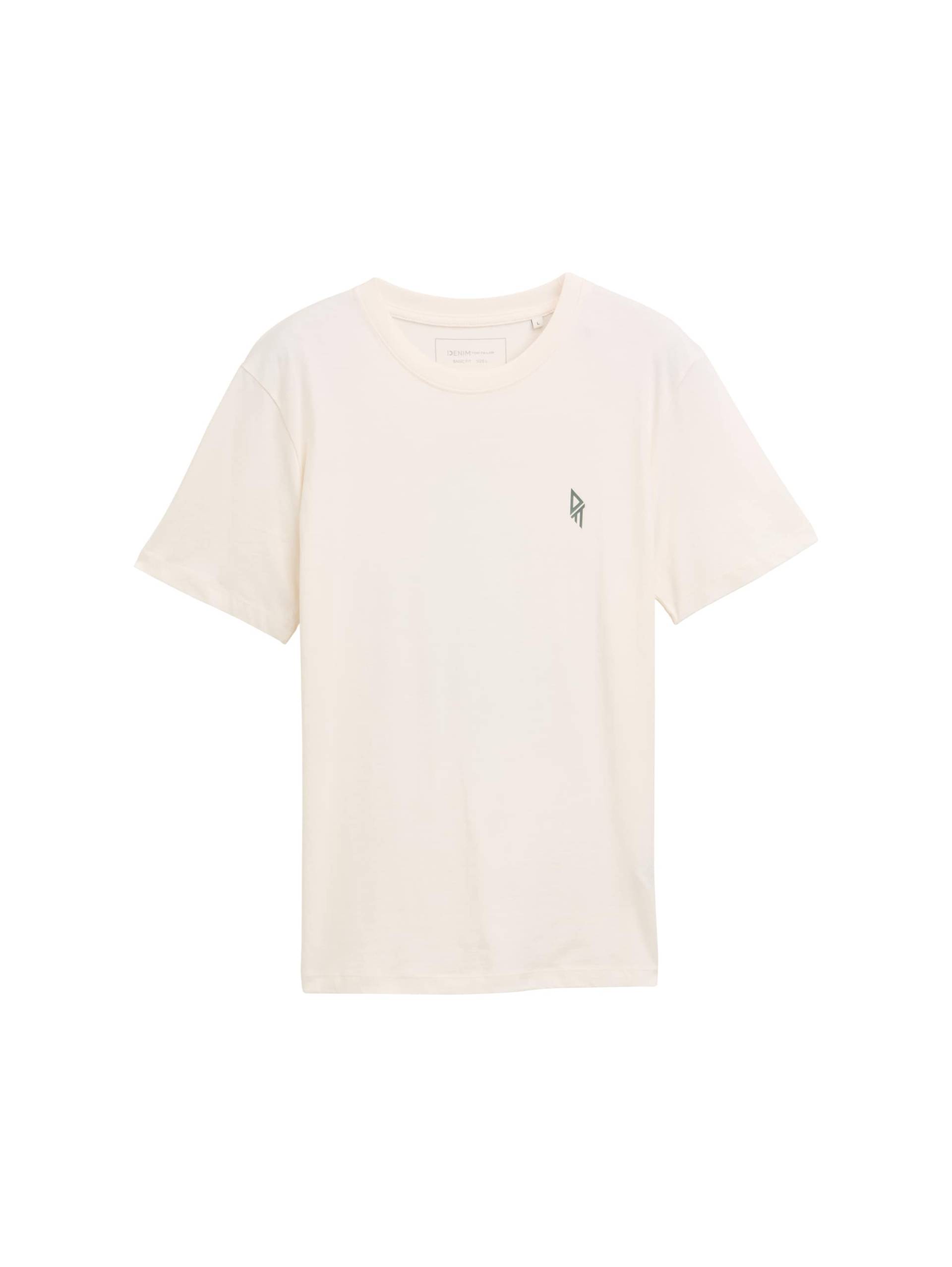 Denim Tom Tailor - T-Shirt mit Rückenprint gardenia white - Gr. - L von Denim Tom Tailor