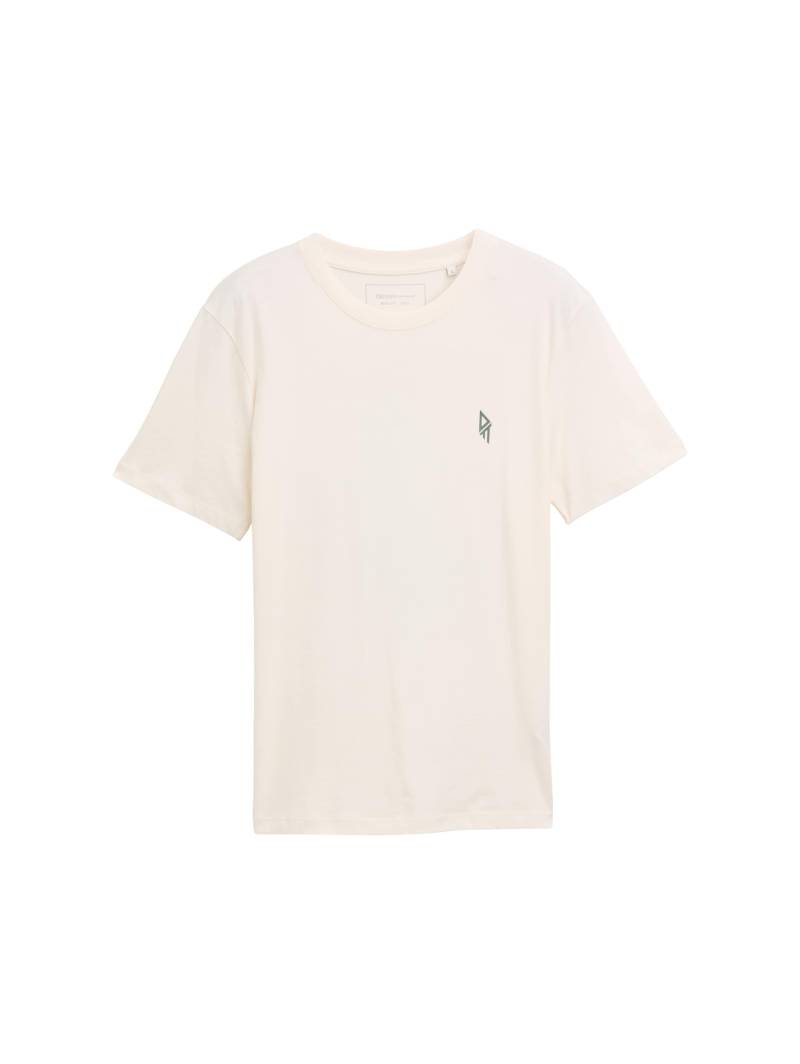 Denim Tom Tailor - T-Shirt mit Rückenprint gardenia white - Gr. - S von Denim Tom Tailor