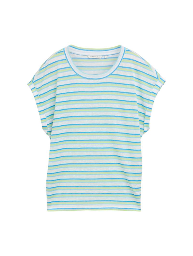 Denim Tom Tailor - T-Shirt mit Streifenmuster light multicolor stripe - Gr. - L von Denim Tom Tailor