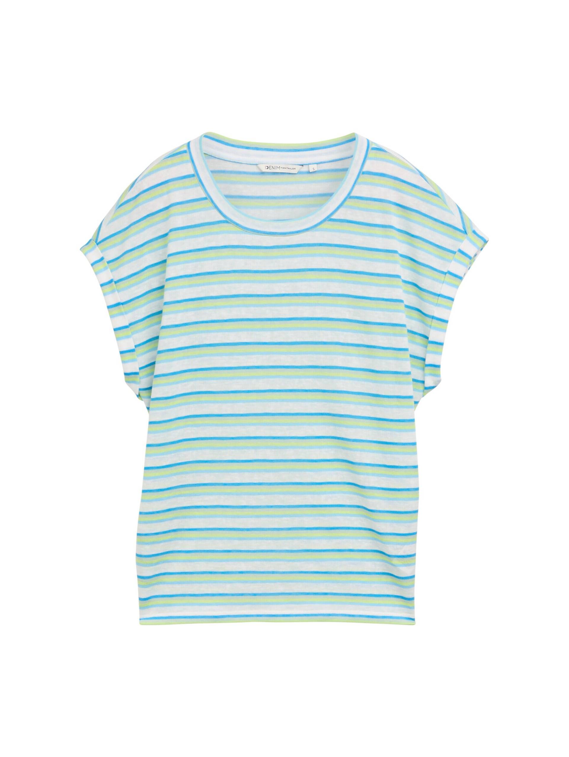 Denim Tom Tailor - T-Shirt mit Streifenmuster light multicolor stripe - Gr. - S von Denim Tom Tailor