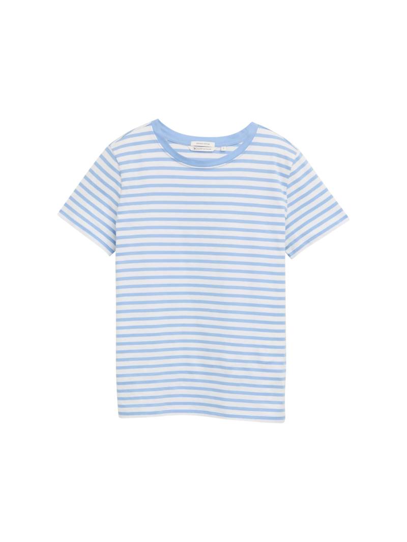 Denim Tom Tailor - T-Shirt mit Streifenmuster white light blue stripe - Gr. - XL von Denim Tom Tailor