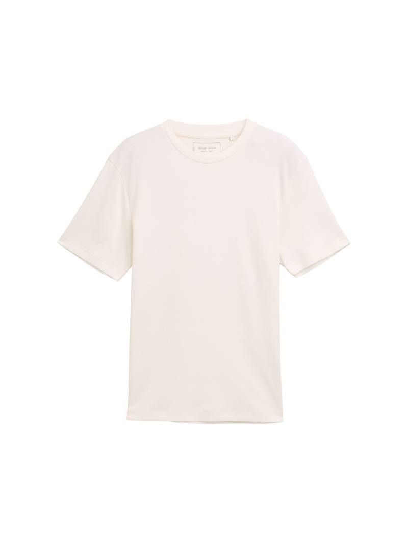 Denim Tom Tailor - T-Shirt mit Struktur gardenia white - Gr. - S von Denim Tom Tailor