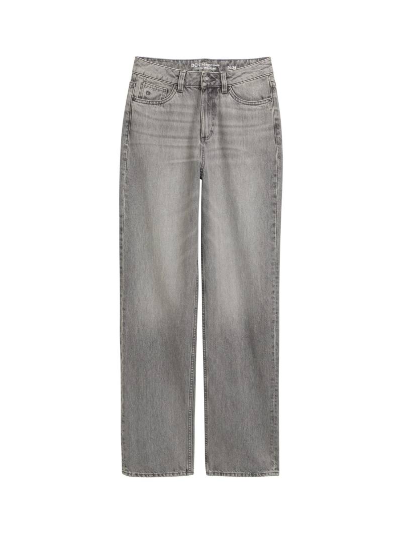 Denim Tom Tailor - TTELIN STRAIGHT Jeans used mid stone grey denim - Gr. - 26/32 von Denim Tom Tailor