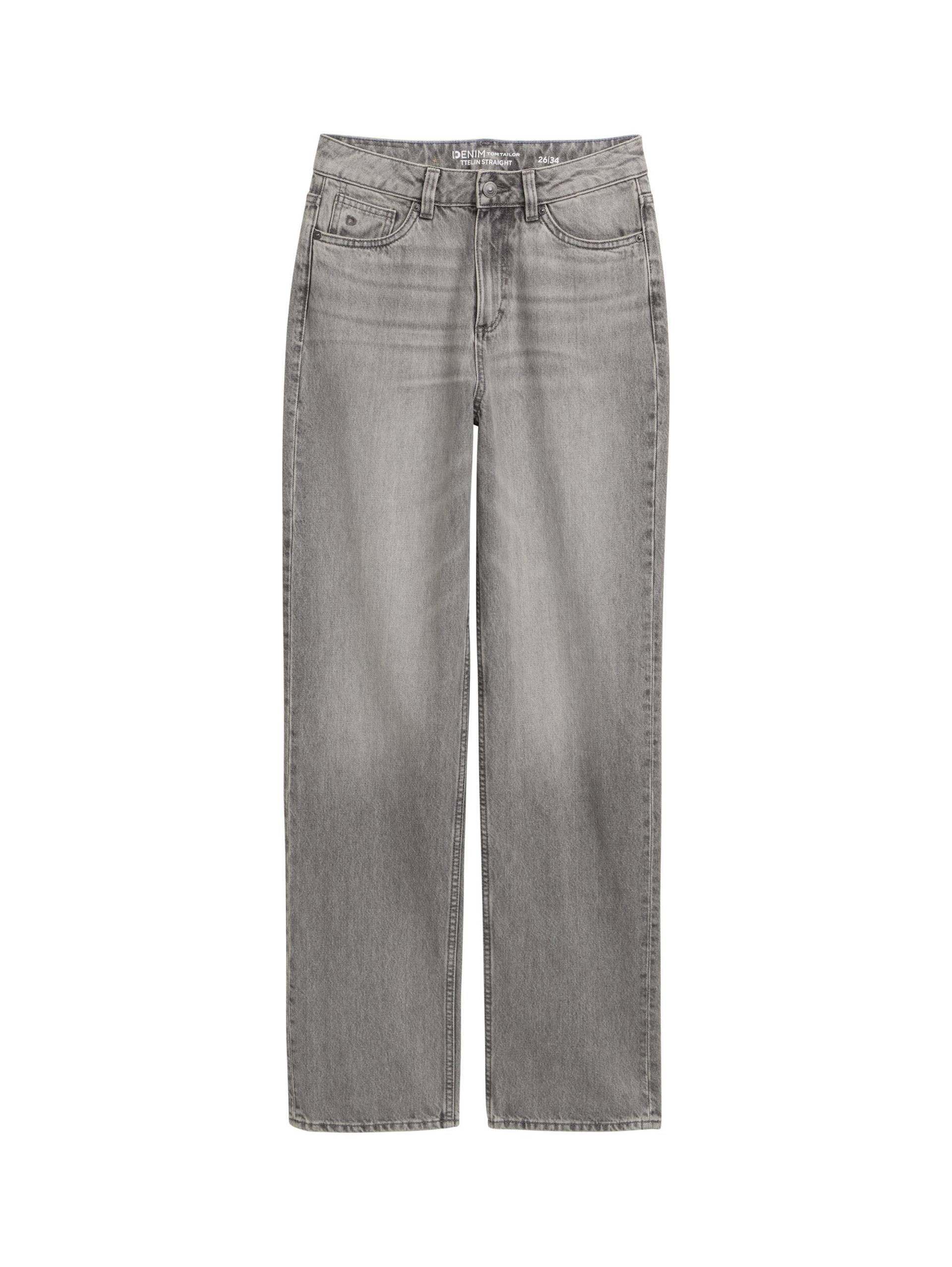 Denim Tom Tailor - TTELIN STRAIGHT Jeans used mid stone grey denim - Gr. - 32/30 von Denim Tom Tailor