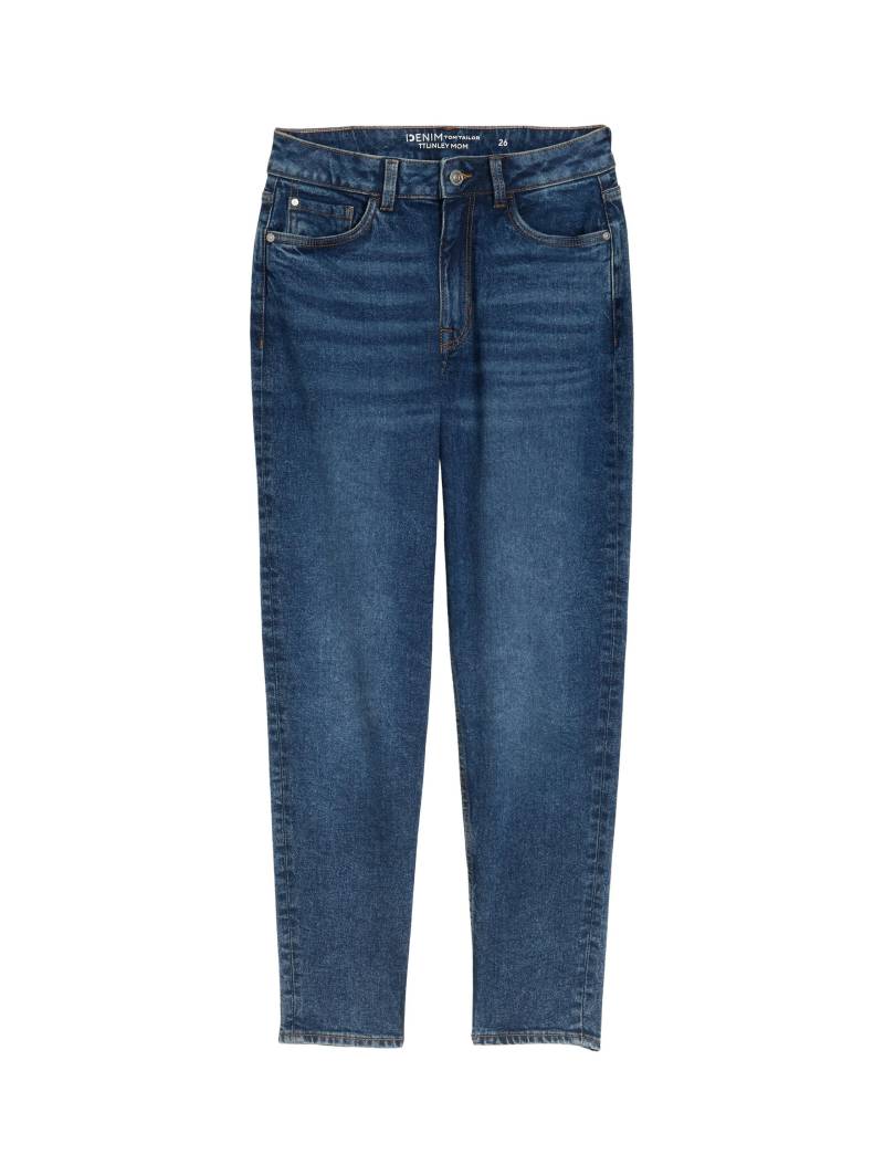 Denim Tom Tailor - TTLINLEY MOM High Waist Ankle Jeans used dark stone blue denim - Gr. - 25 von Denim Tom Tailor