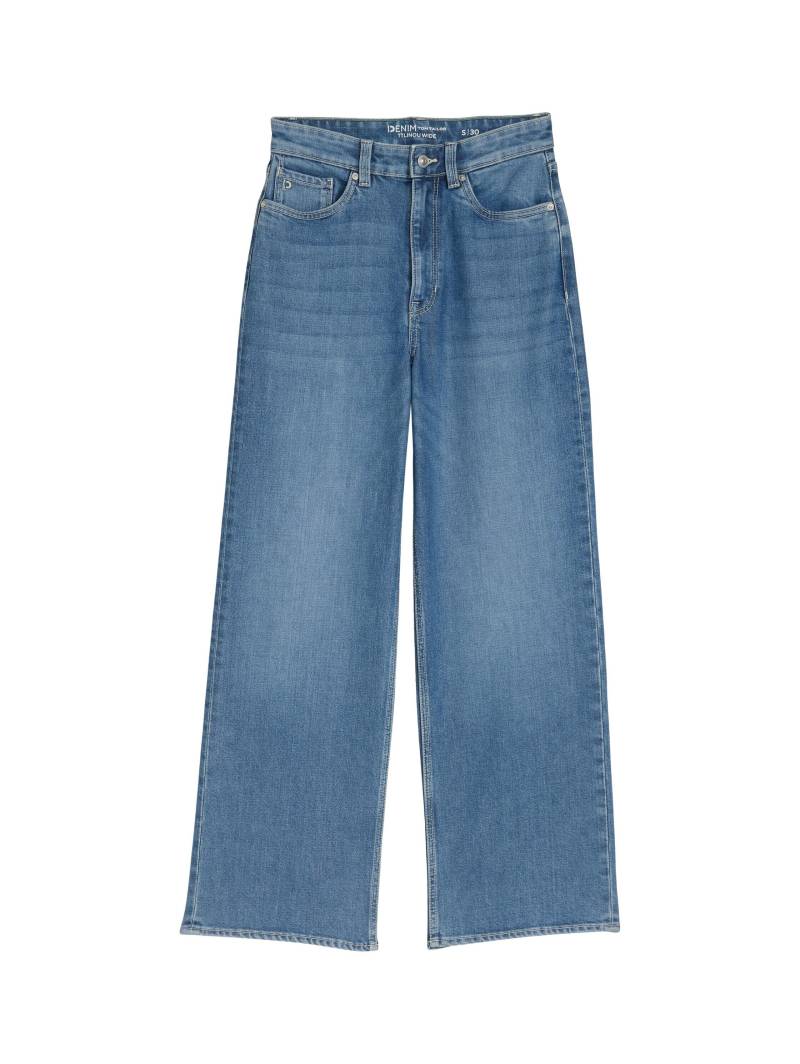 Denim Tom Tailor - TTLINOU WIDE High Waist Jeans used mid stone blue denim von Denim Tom Tailor