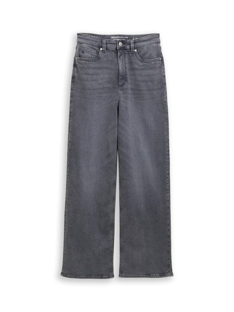 Denim Tom Tailor - TTLINOU WIDE High Waist Jeans used mid stone grey denim von Denim Tom Tailor