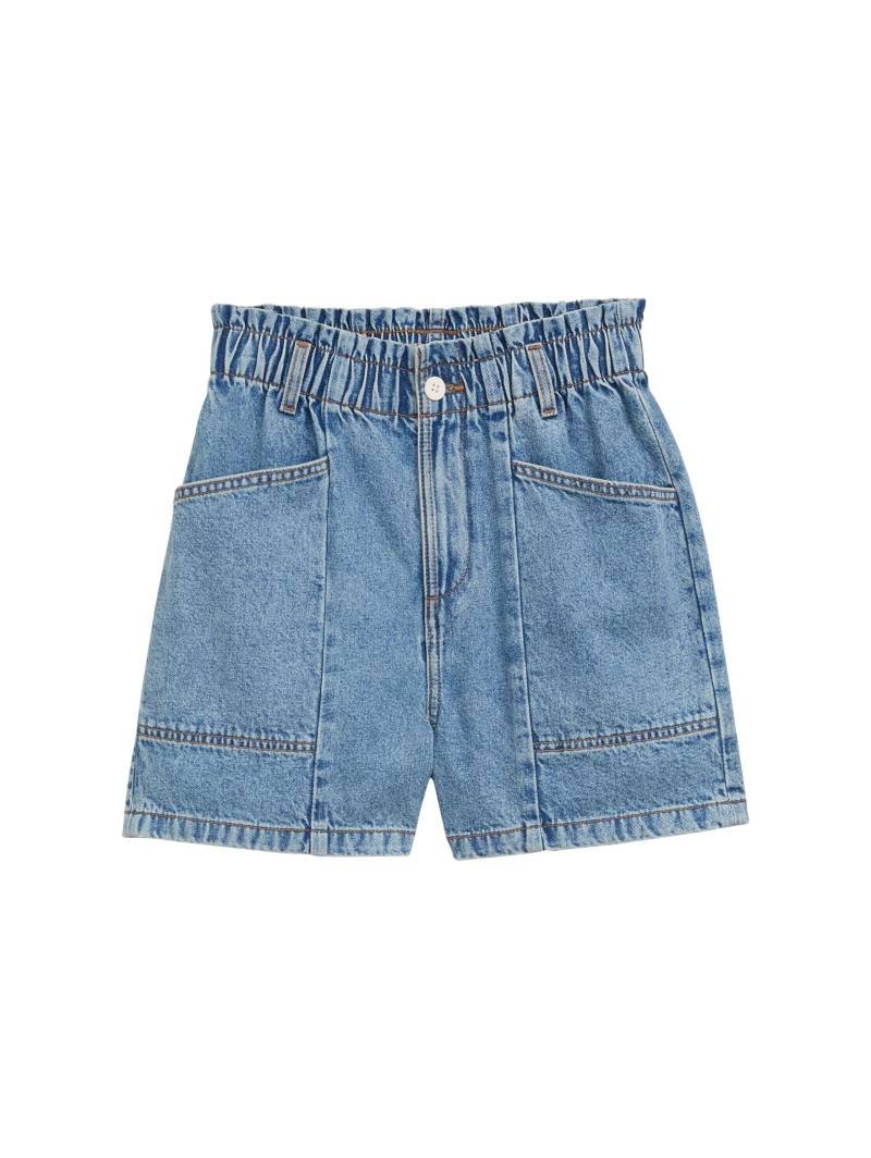 Denim Tom Tailor - TTLINOU WIDE Jeans Shorts clean mid stone blue denim - Gr. - L von Denim Tom Tailor