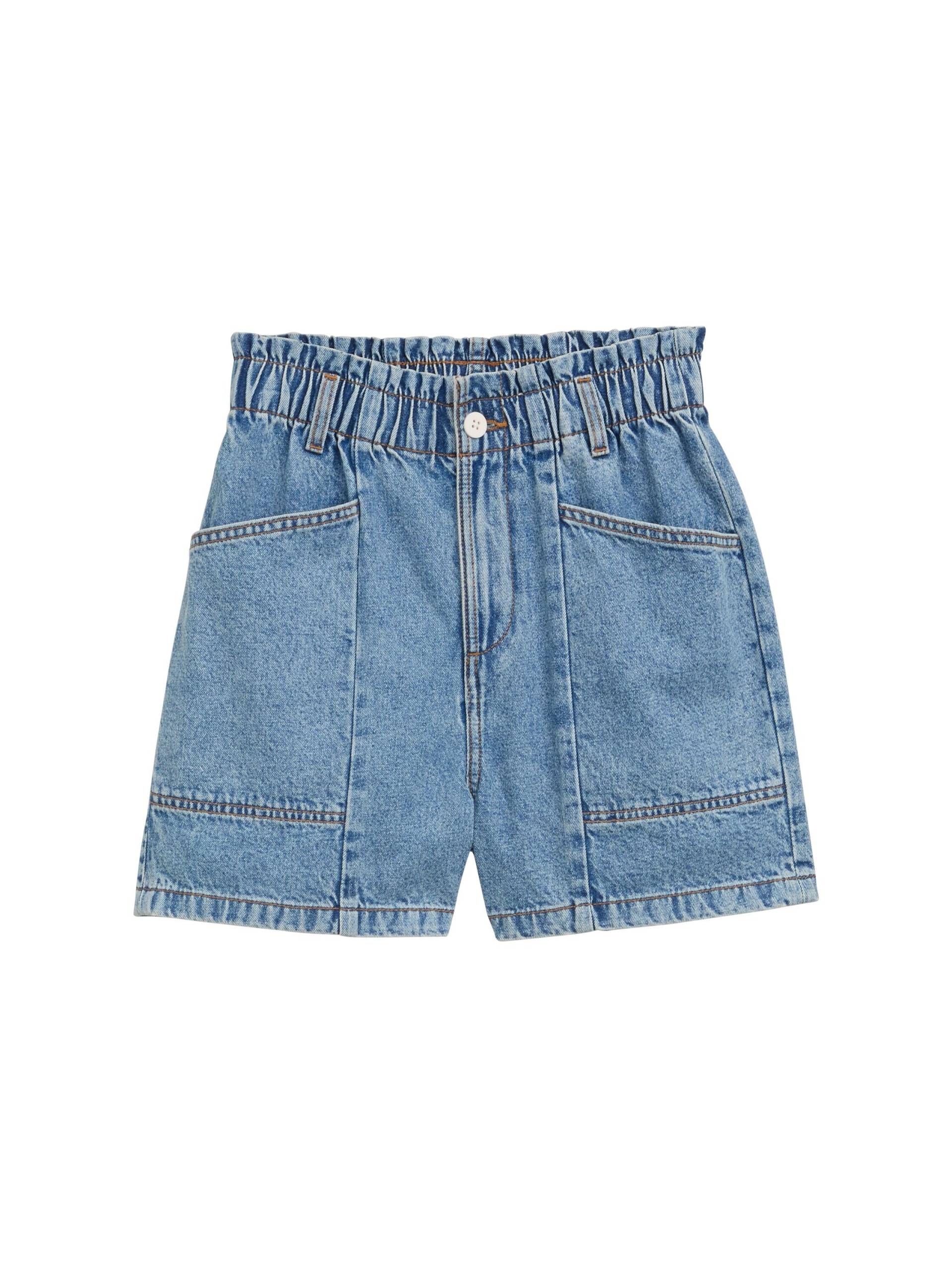 Denim Tom Tailor - TTLINOU WIDE Jeans Shorts clean mid stone blue denim - Gr. - XS von Denim Tom Tailor