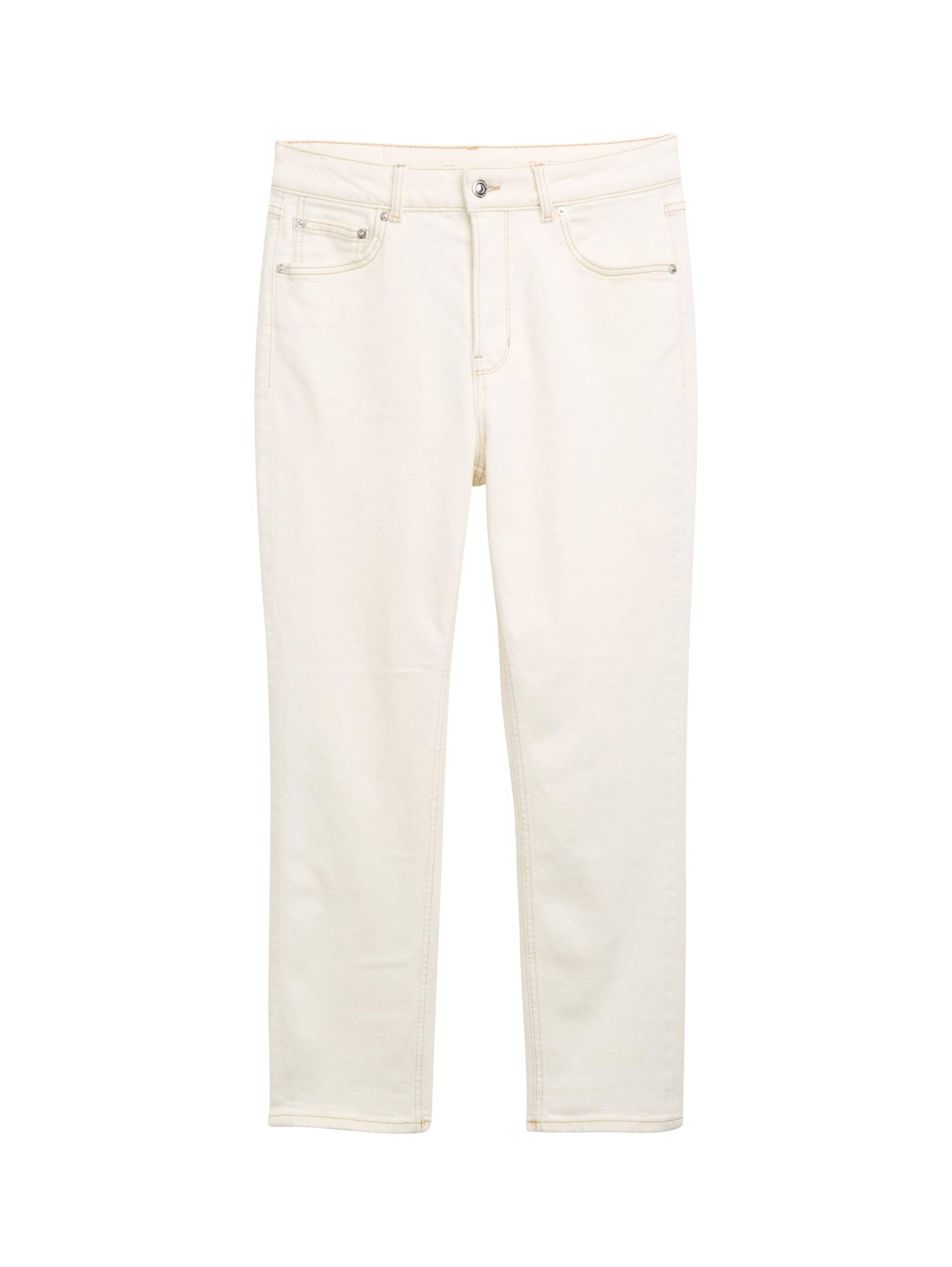 Denim Tom Tailor - TTLOTTE SLIM STRAIGHT Jeans mit High Waist gardenia white - Gr. - 26 von Denim Tom Tailor