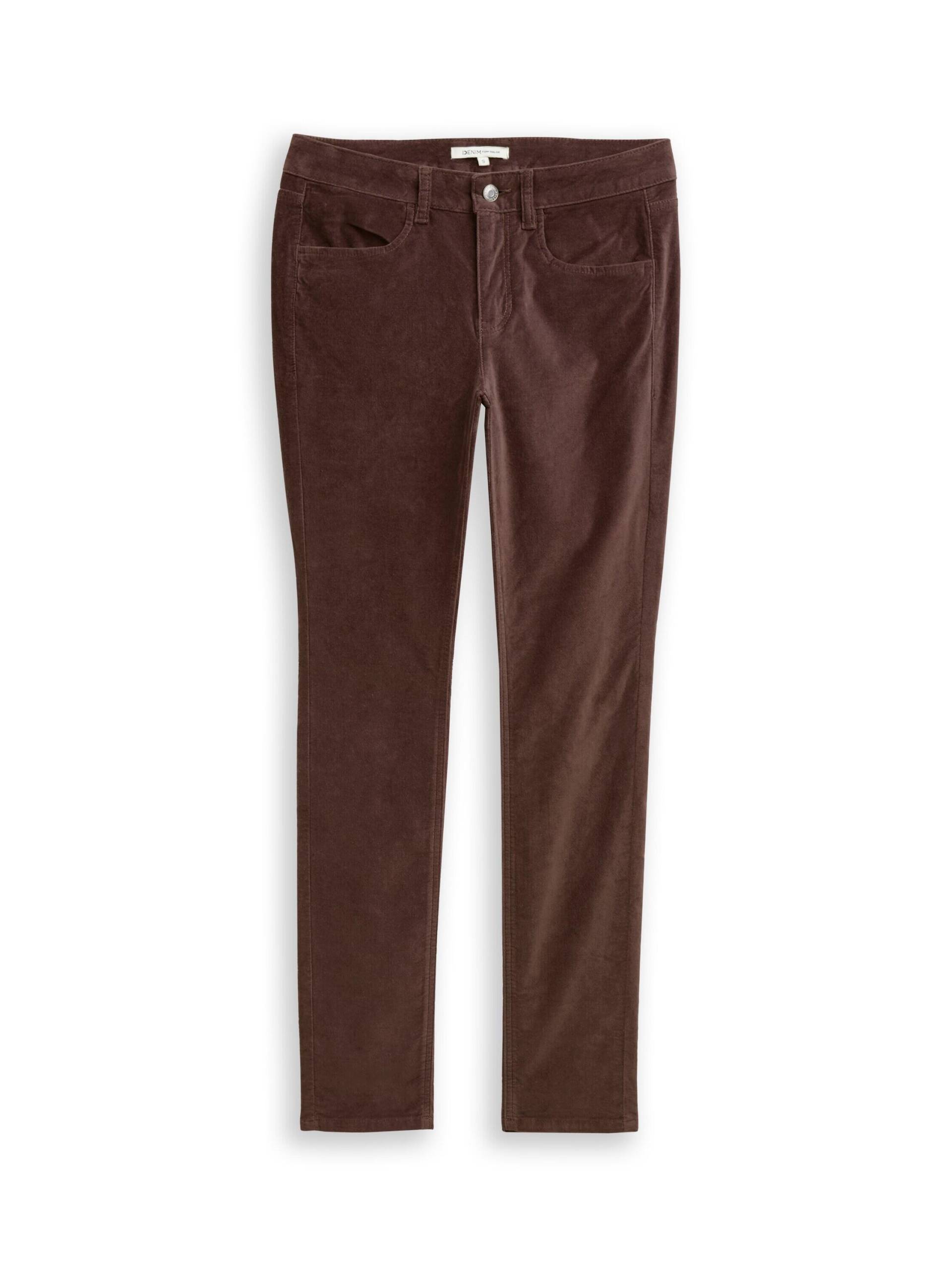 Denim Tom Tailor - TTNELA EXTRA SKINNY Samthose soft chocolate brown - Gr. - XL von Denim Tom Tailor